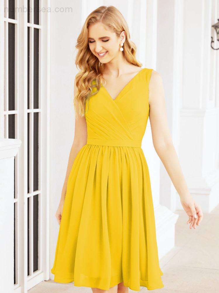 Numbersea Homecoming Dresses Knee Length Skirt V Back 28062