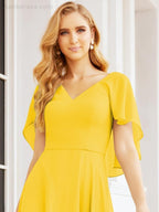 Numbersea Bridesmaid Dresses for Wedding Formal Evening Party Prom Gown with Cape 28050-numbersea
