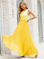Lace Bridesmaid Dress Floor Length Evening Gowns with Pockets 28017-numbersea