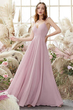 Vestidos de dama de honor Shelby de gasa, sin mangas, con tirantes finos, corte A/princesa, con cintura natural y largo hasta el suelo