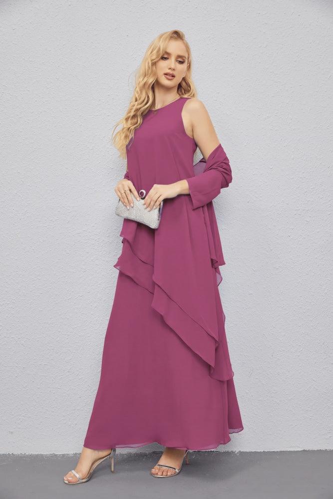 Mother of Bride Dresses with Open Front Lightweight Cardigan Formal Prom Gown 28081-numbersea