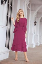 Two-Piece A-Line Mother Of The Bride Dress Formal Party Gown 28072 Jester Red