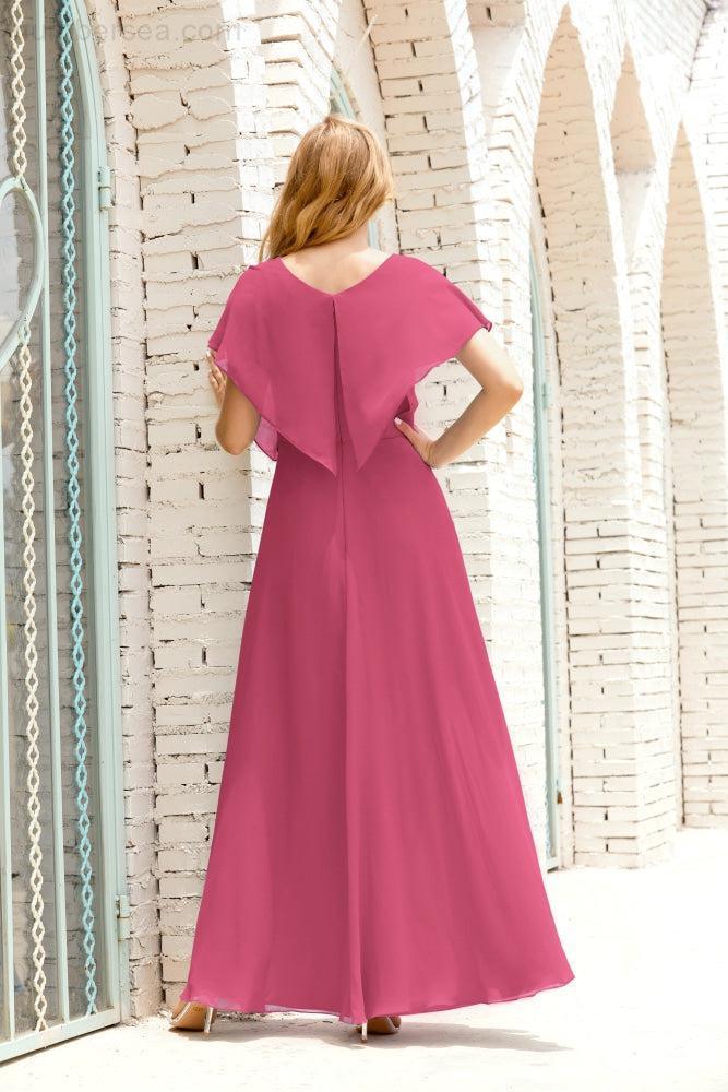 Numbersea Mother Of The Bride Dresses Plus Size V-Neck Floor Length Formal Prom Dress For Wedding