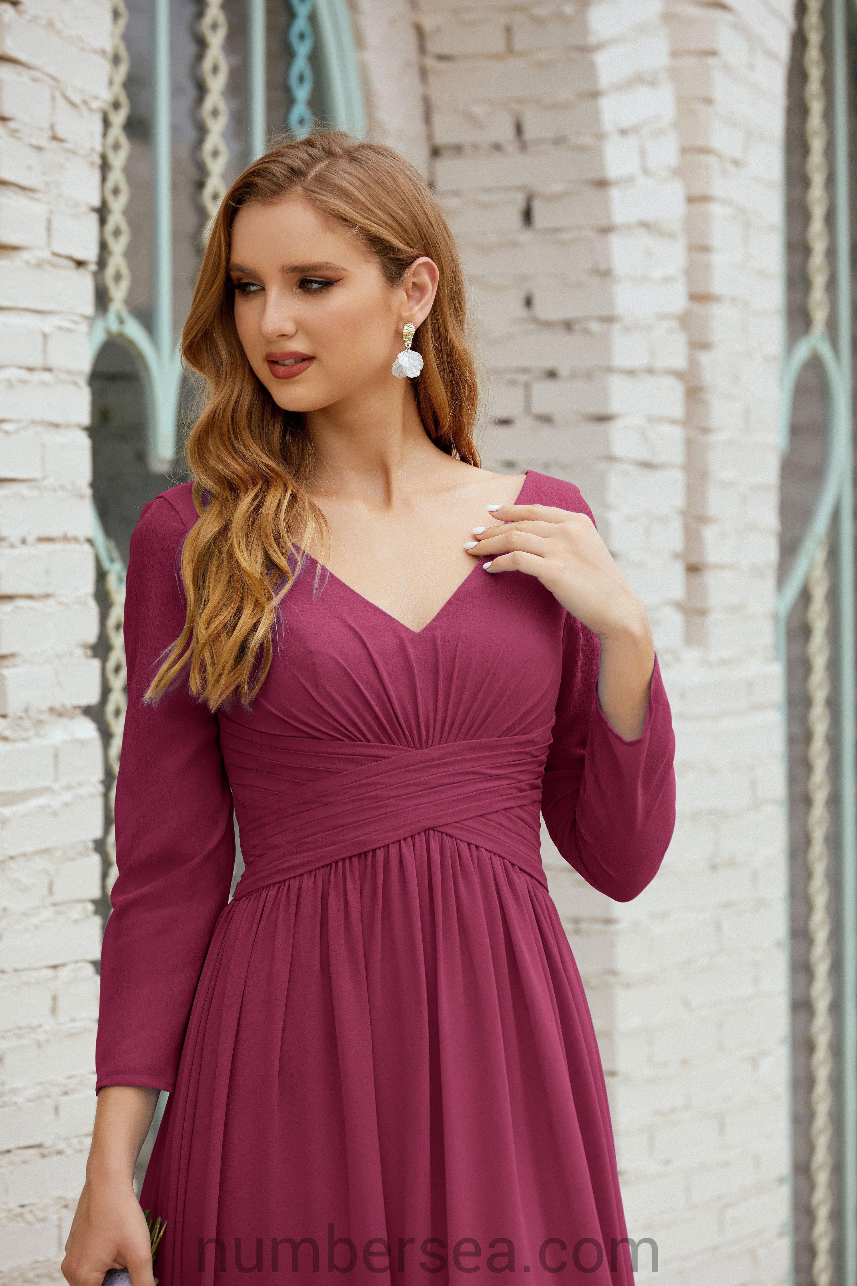 Numbersea Bridesmaid Dress Chiffon Formal Party Dress Evening Dress 28016-numbersea