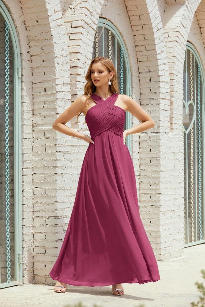 Halter Bridesmaid Dresses Formal Cocktail Prom Gown 28015-numbersea