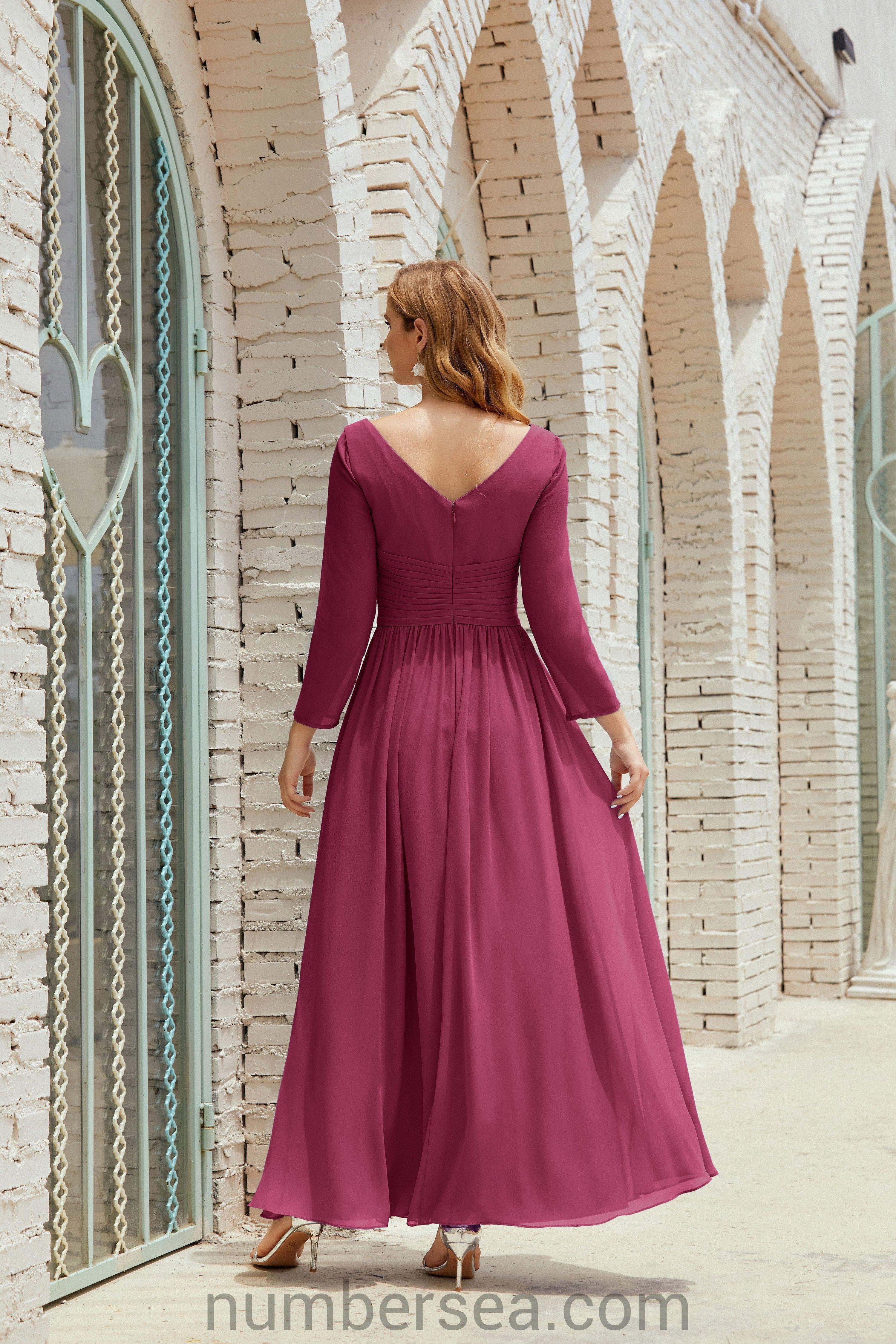 Numbersea Bridesmaid Dress Chiffon Formal Party Dress Evening Dress 28016-numbersea