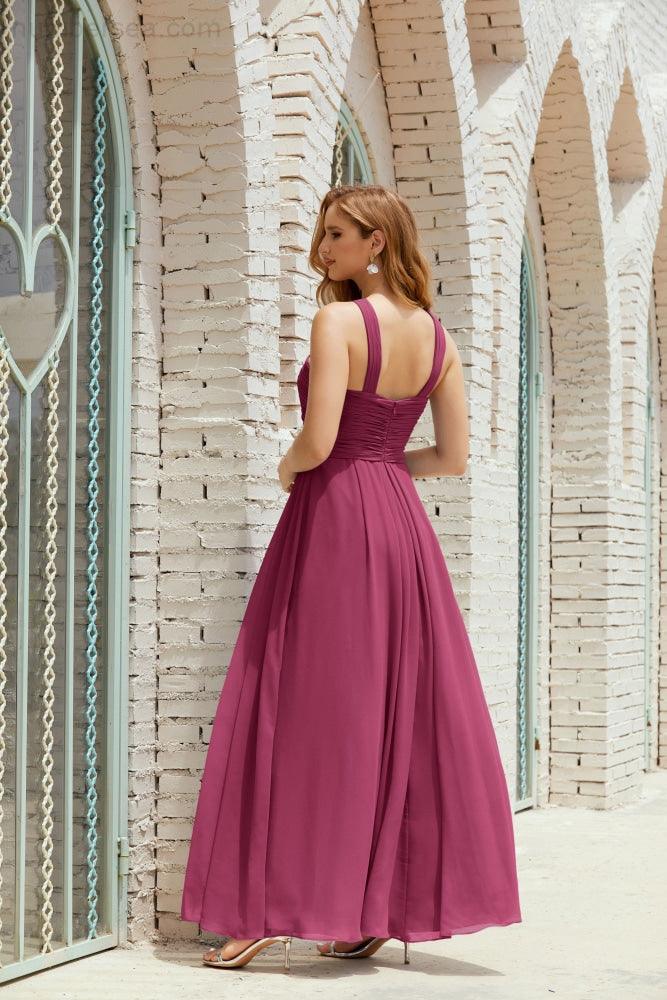Halter Bridesmaid Dresses Formal Cocktail Prom Gown 28015-numbersea