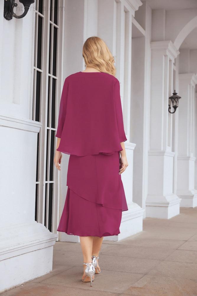 Two-Piece A-Line Mother Of The Bride Dress Formal Party Gown 28072