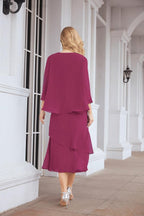 Two-Piece A-Line Mother Of The Bride Dress Formal Party Gown 28072