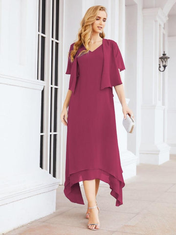 Numbersea Two-Piece A-line Mother of The Bride Dress Formal Party Gown Dress 28073 - numbersea