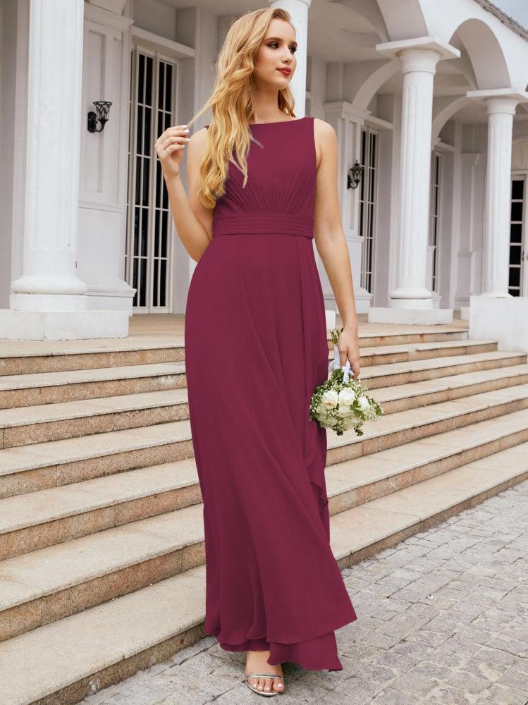 Numbersea Bridesmaid Dresses for Wedding Ruffles Long Formal Prom Gowns 28039-numbersea