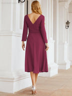 Bridesmaid Dress V-Back Waist Belt Mother of the Bride Wedding Guest 28031-numbersea