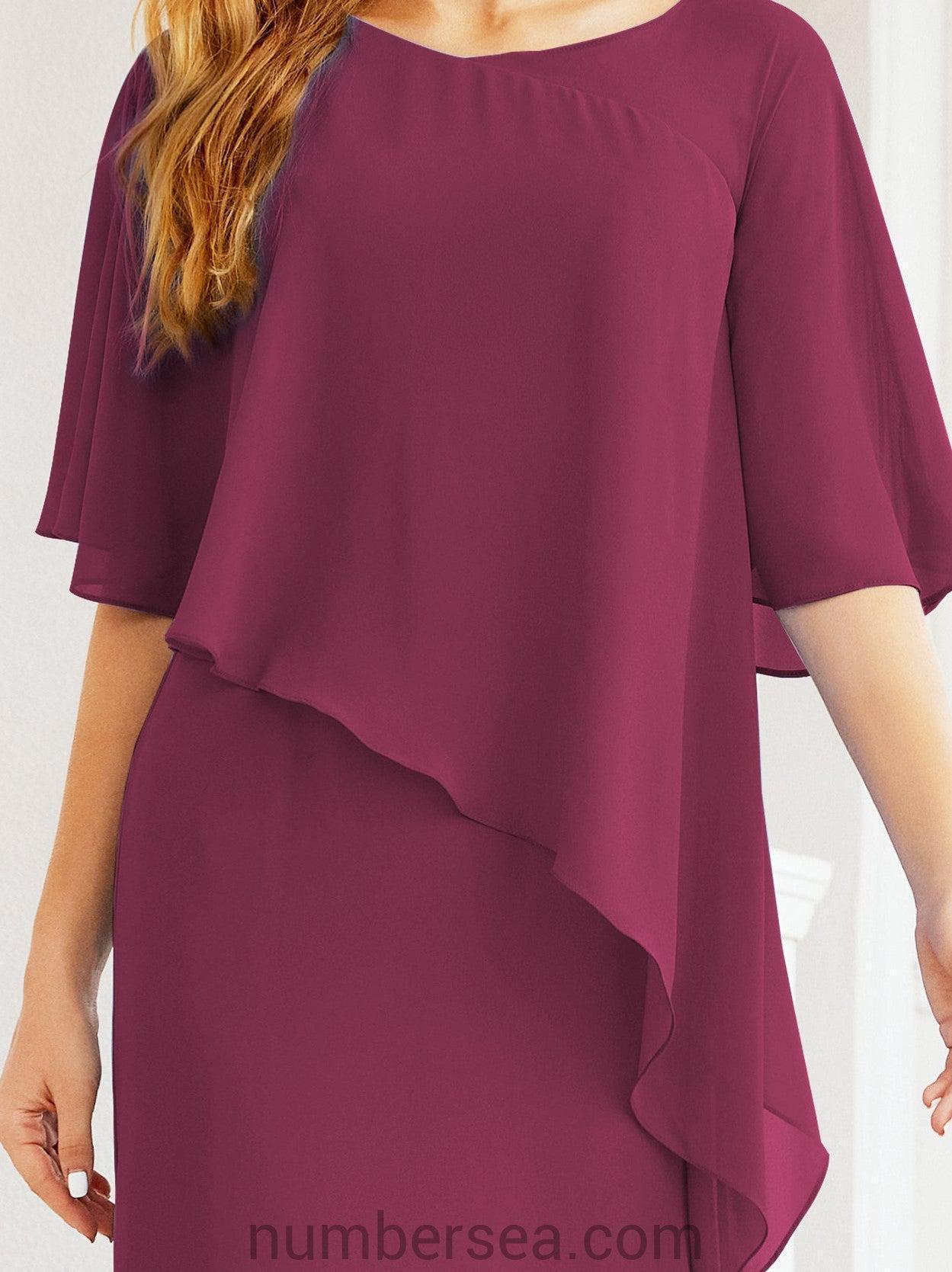 Numbersea Formal Party Gown Dress Long Chiffon Mother Of The Bride Dresses With Ruffle Cape 28026