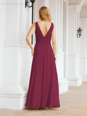 Numbersea Bridesmaid Dresses for Wedding Ruffles Long Formal Prom Gowns 28039-numbersea