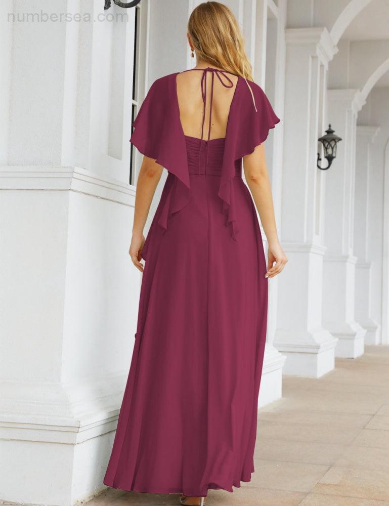 Numbersea Bridesmaid Dresses Backless Formal Prom Gowns for Evening Party Mother of The Bride Dress 28040-numbersea