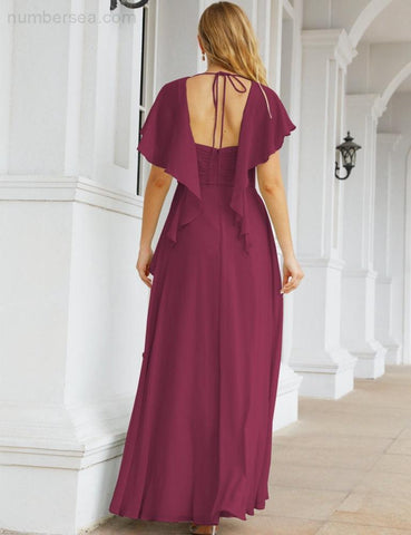 Numbersea Bridesmaid Dresses Backless Formal Prom Gowns for Evening Party Mother of The Bride Dress 28040-numbersea