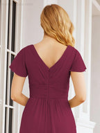 Numbersea Formal Prom Gowns for Mother of The Bride Cap Sleeves Bridesmaid Dress 28047-numbersea