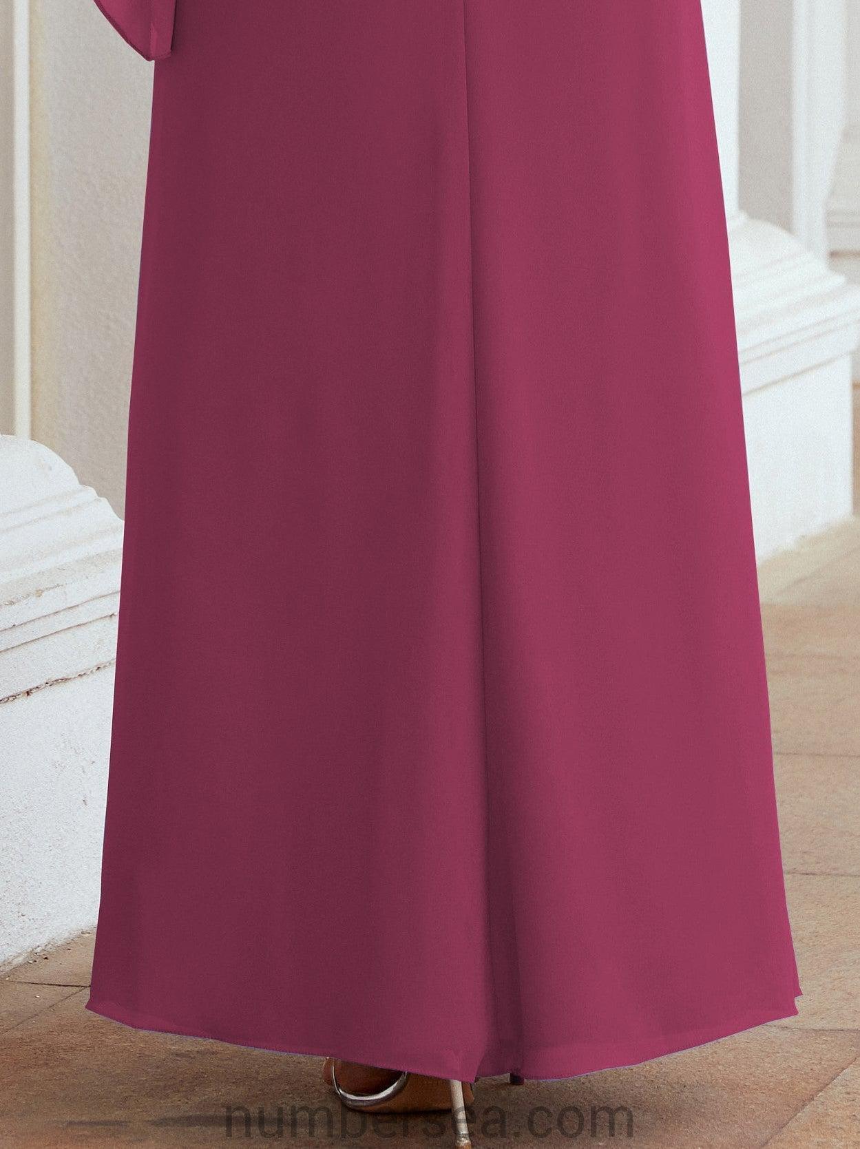 Numbersea Formal Party Gown Dress Long Chiffon Mother Of The Bride Dresses With Ruffle Cape 28026