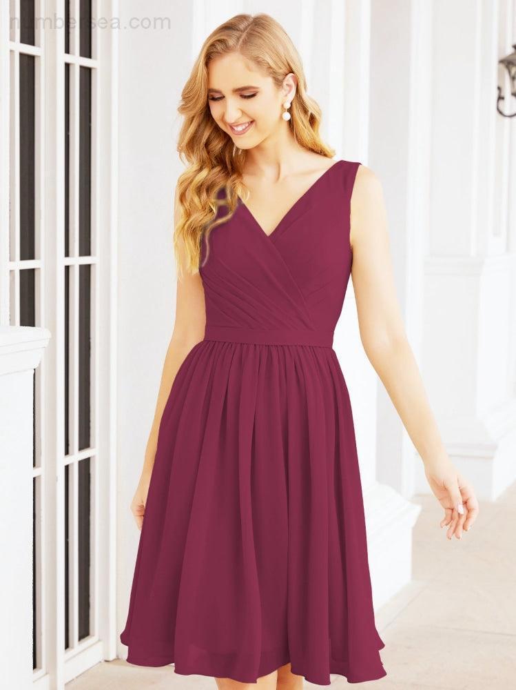 Numbersea Homecoming Dresses Knee Length Skirt V Back 28062