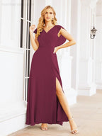 Numbersea Bridesmaid Dresses Cape Formal Prom Dress Open Back Gowns for Mother of The Bride 28058-numbersea