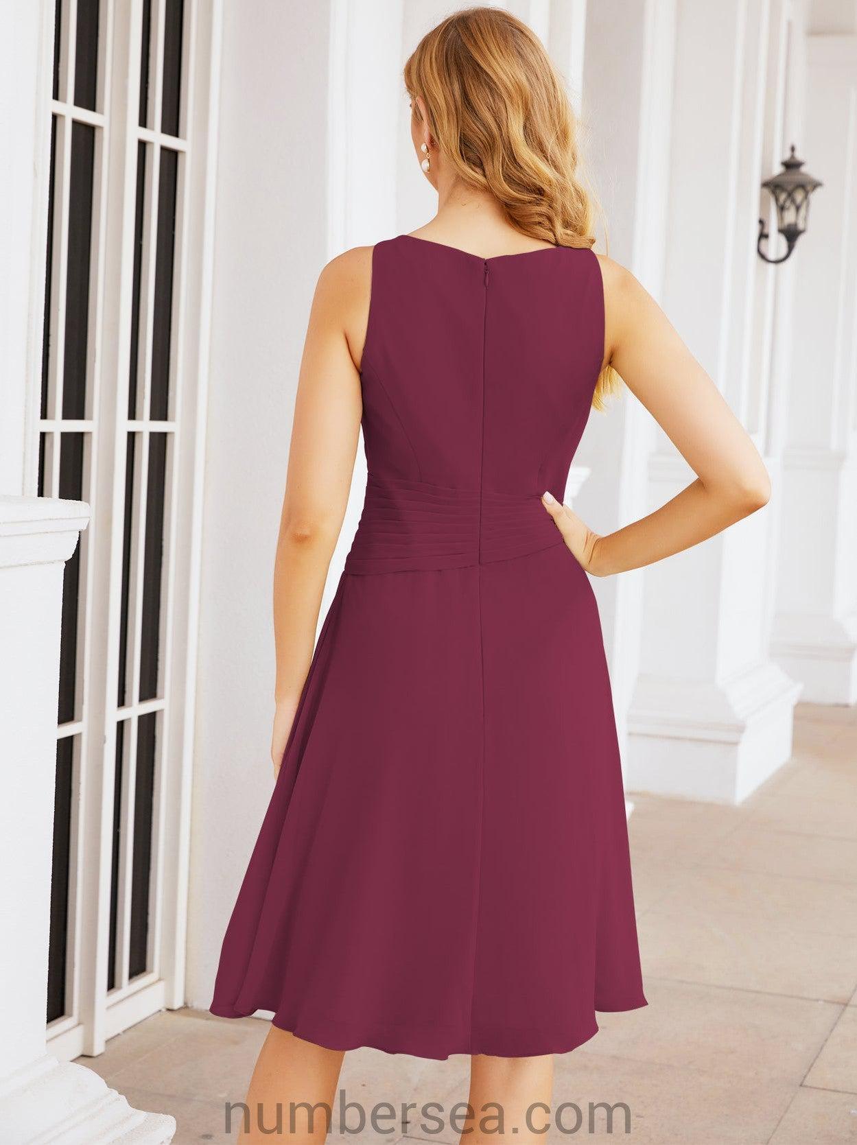 Numbersea Chiffon Mother Of The Bride Dresses Prom Dress For Wedding Guest Casual Pleated 28065