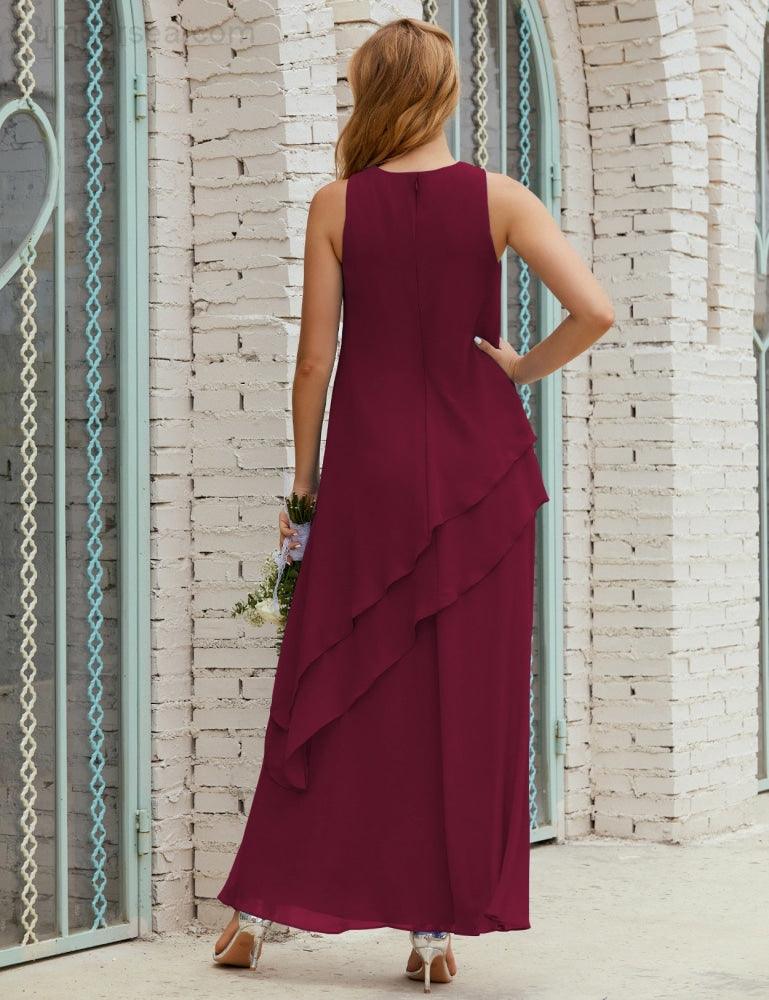 Chiffon Long Plus Size Mother Of Bride Dresses Formal Bridesmaid Prom Gown 28019