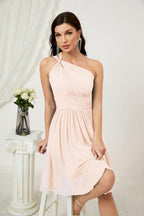Numbersea Women Chiffon Short One Shoulder Bridesmaid Dress Formal Dresses For Party Homecoming 2804