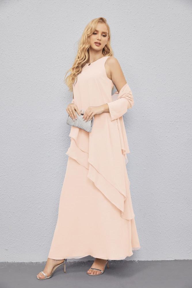 Mother of Bride Dresses with Open Front Lightweight Cardigan Formal Prom Gown 28081-numbersea