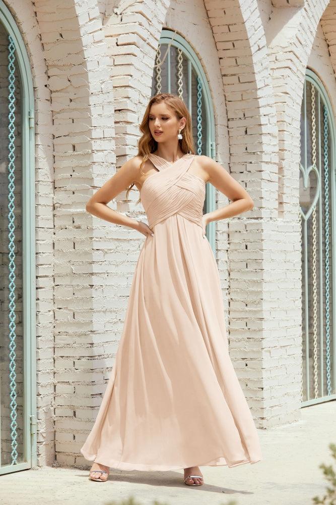 Halter Bridesmaid Dresses Formal Cocktail Prom Gown 28015-numbersea