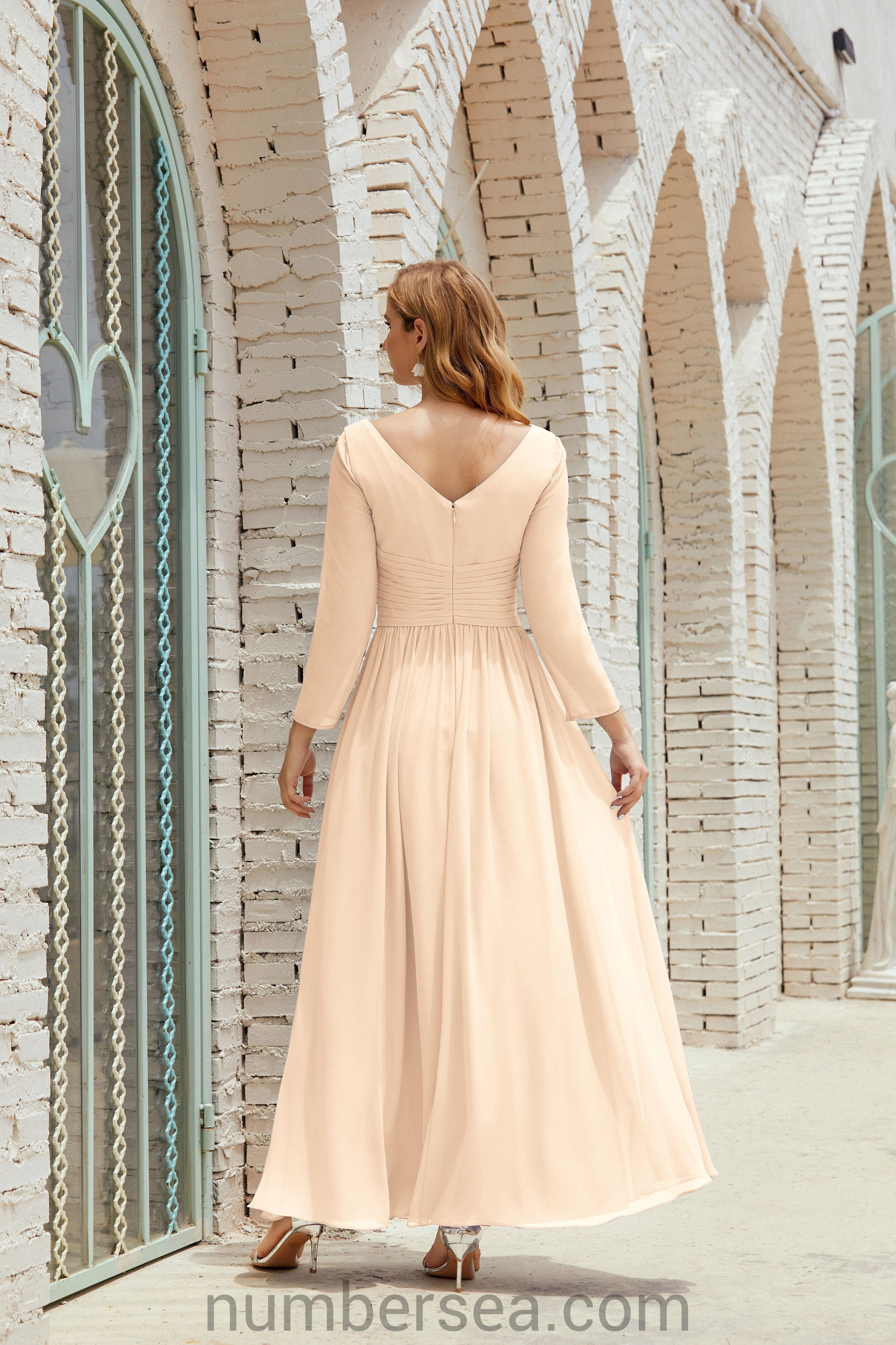 Numbersea Bridesmaid Dress Chiffon Formal Party Dress Evening Dress 28016-numbersea