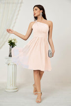 Numbersea Women Chiffon Short One Shoulder Bridesmaid Dress Formal Dresses For Party Homecoming 2804