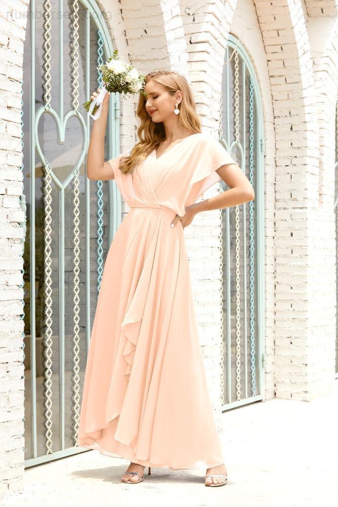 Numbersea Mother Of The Bride Dresses Plus Size V-Neck Floor Length Formal Prom Dress For Wedding