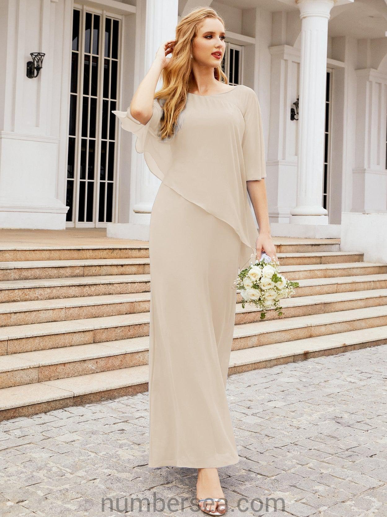 Numbersea Formal Party Gown Dress Long Chiffon Mother Of The Bride Dresses With Ruffle Cape 28026