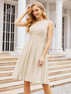 Numbersea Homecoming Dress One Shoulder Pleated Short Formal Prom Gowns 28046 Pink Brown