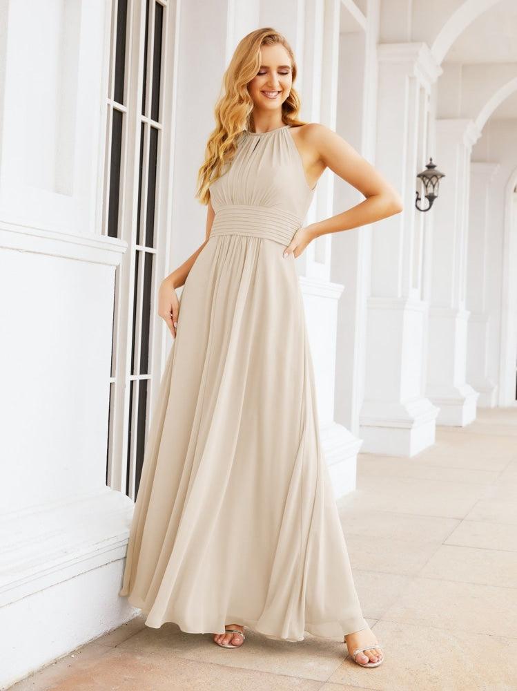 Keyhole Bridesmaid Dresses Sleeveless Formal Evening Party Prom Gowns 28043-numbersea