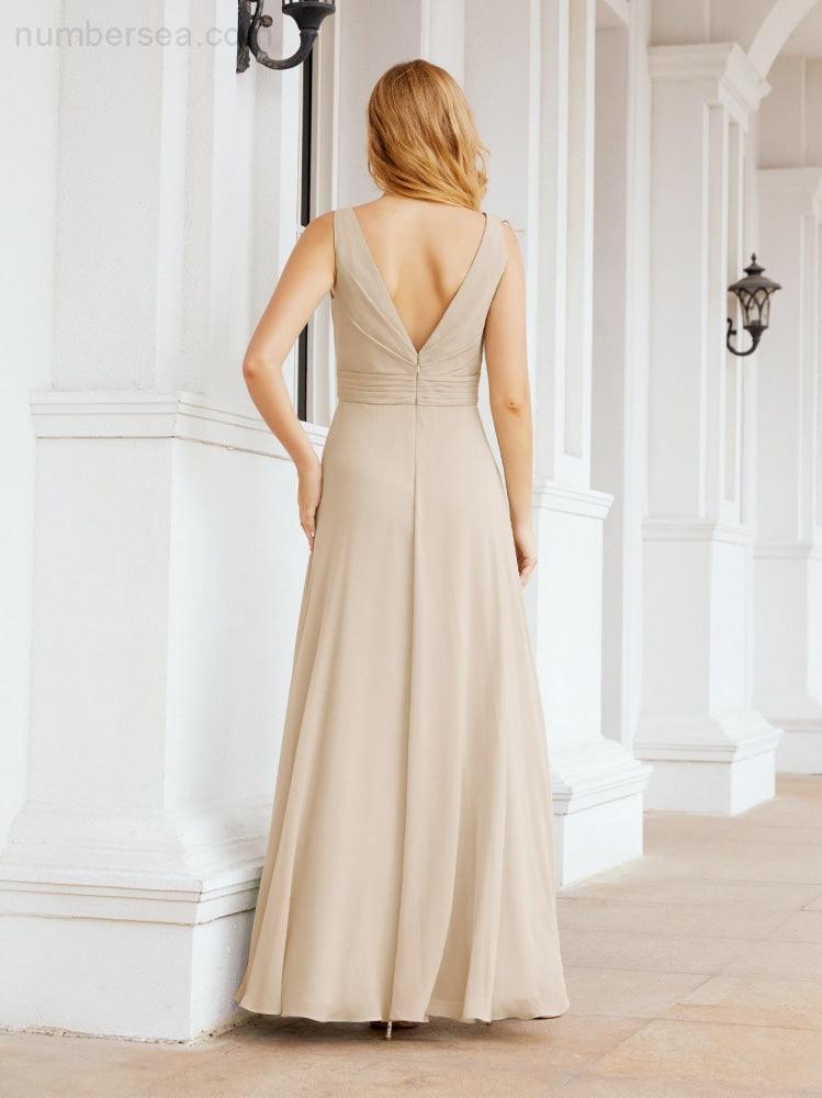 Numbersea Bridesmaid Dresses for Wedding Ruffles Long Formal Prom Gowns 28039-numbersea
