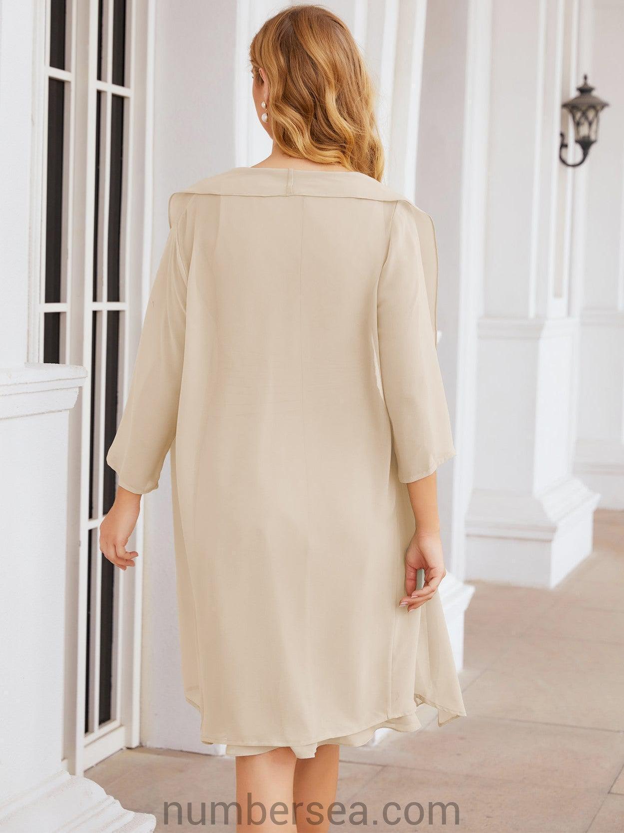 Numbersea Chiffon Mother Of The Bride Dresses Prom Dress For Wedding Guest Casual Pleated 28065