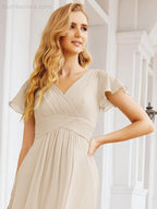 Numbersea Formal Prom Gowns for Mother of The Bride Cap Sleeves Bridesmaid Dress 28047-numbersea