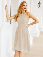 Numbersea Neckholder-Brautjungfernkleid aus Chiffon, kurz, ärmellos, formelles Partykleid, offener Rücken, 28023