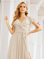 Bridesmaid Dresses with Flutter Sleeves Formal Evening Party Prom Gowns 28044-numbersea