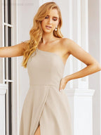 Numbersea Women's One Shoulder Formal Prom Gowns for Mother of The Bride Side Slit Bridesmaid Dresses 28052-numbersea