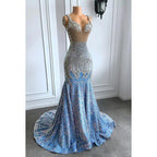 Glamouröses und dramatisches Abendkleid mit Rüschen, Strasssteinen, V-Ausschnitt, ärmellosen Pailletten