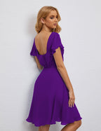 Numbersea Chiffon Bridesmaid Dress V Neck Short Cocktail Gowns For Juniors Homecoming Dresses 28077