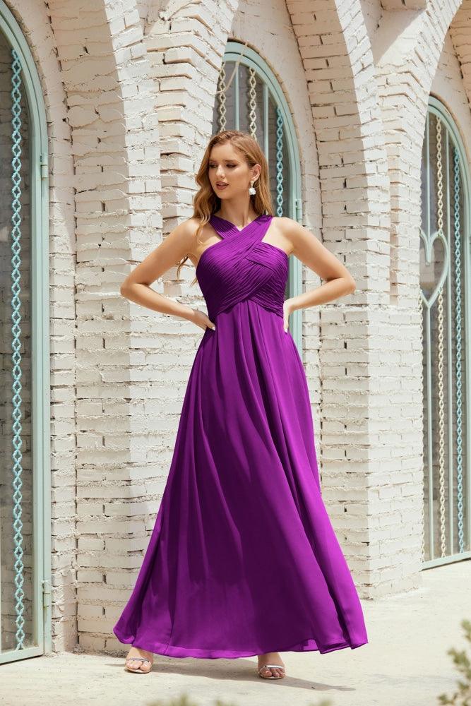 Halter Bridesmaid Dresses Formal Cocktail Prom Gown 28015-numbersea