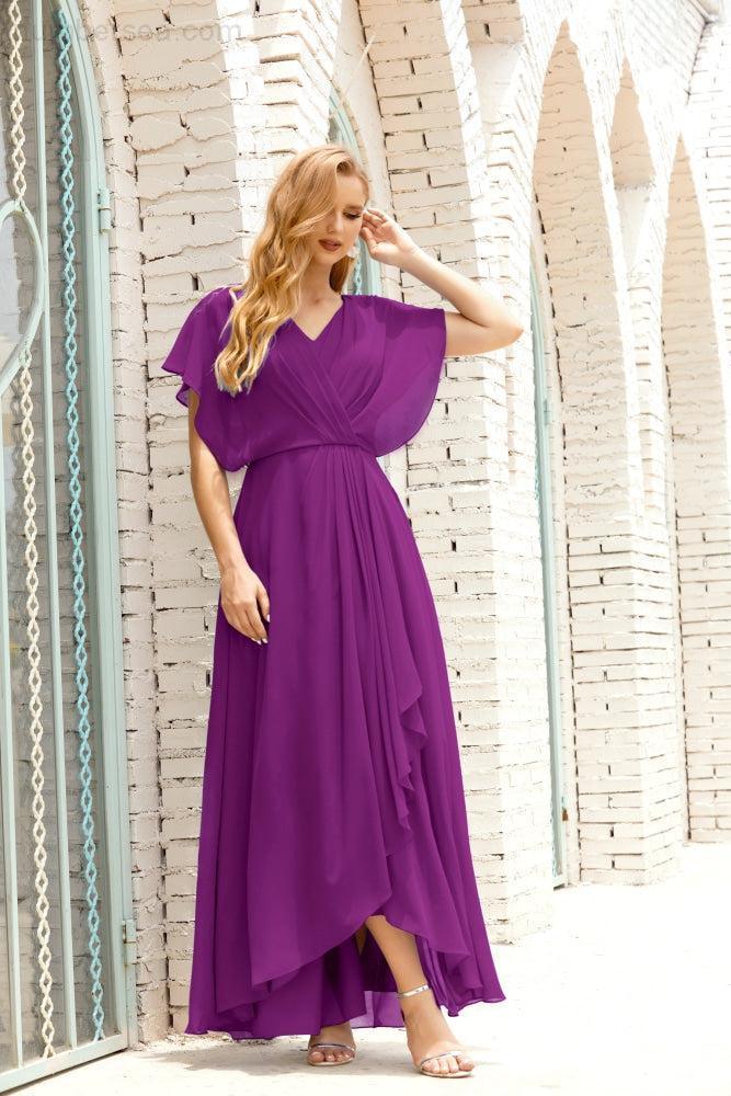 Numbersea Mother Of The Bride Dresses Plus Size V-Neck Floor Length Formal Prom Dress For Wedding
