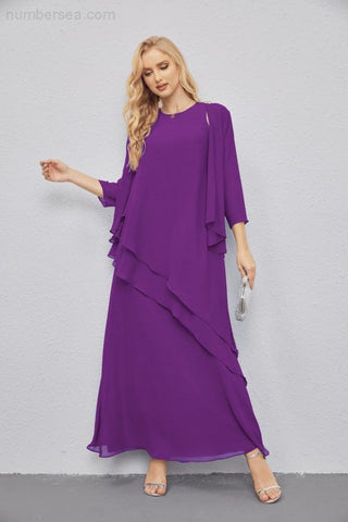 Mother of Bride Dresses with Open Front Lightweight Cardigan Formal Prom Gown 28081-numbersea