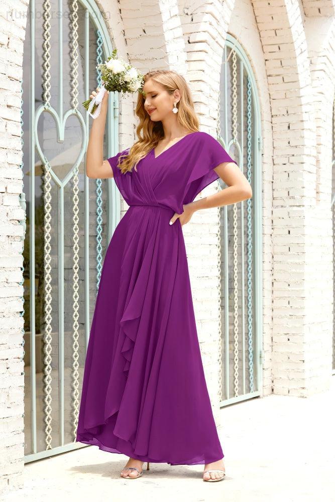 Numbersea Mother Of The Bride Dresses Plus Size V-Neck Floor Length Formal Prom Dress For Wedding