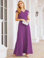 Numbersea Bridesmaid Dresses Cape Formal Prom Dress Open Back Gowns for Mother of The Bride 28058-numbersea