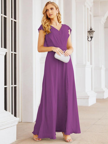 Numbersea Bridesmaid Dresses Cape Formal Prom Dress Open Back Gowns for Mother of The Bride 28058-numbersea