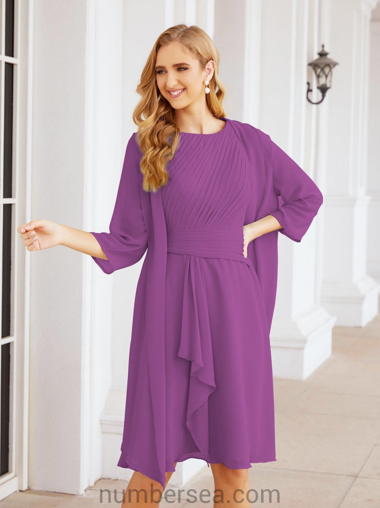 Numbersea Chiffon Mother Of The Bride Dresses Prom Dress For Wedding Guest Casual Pleated 28065